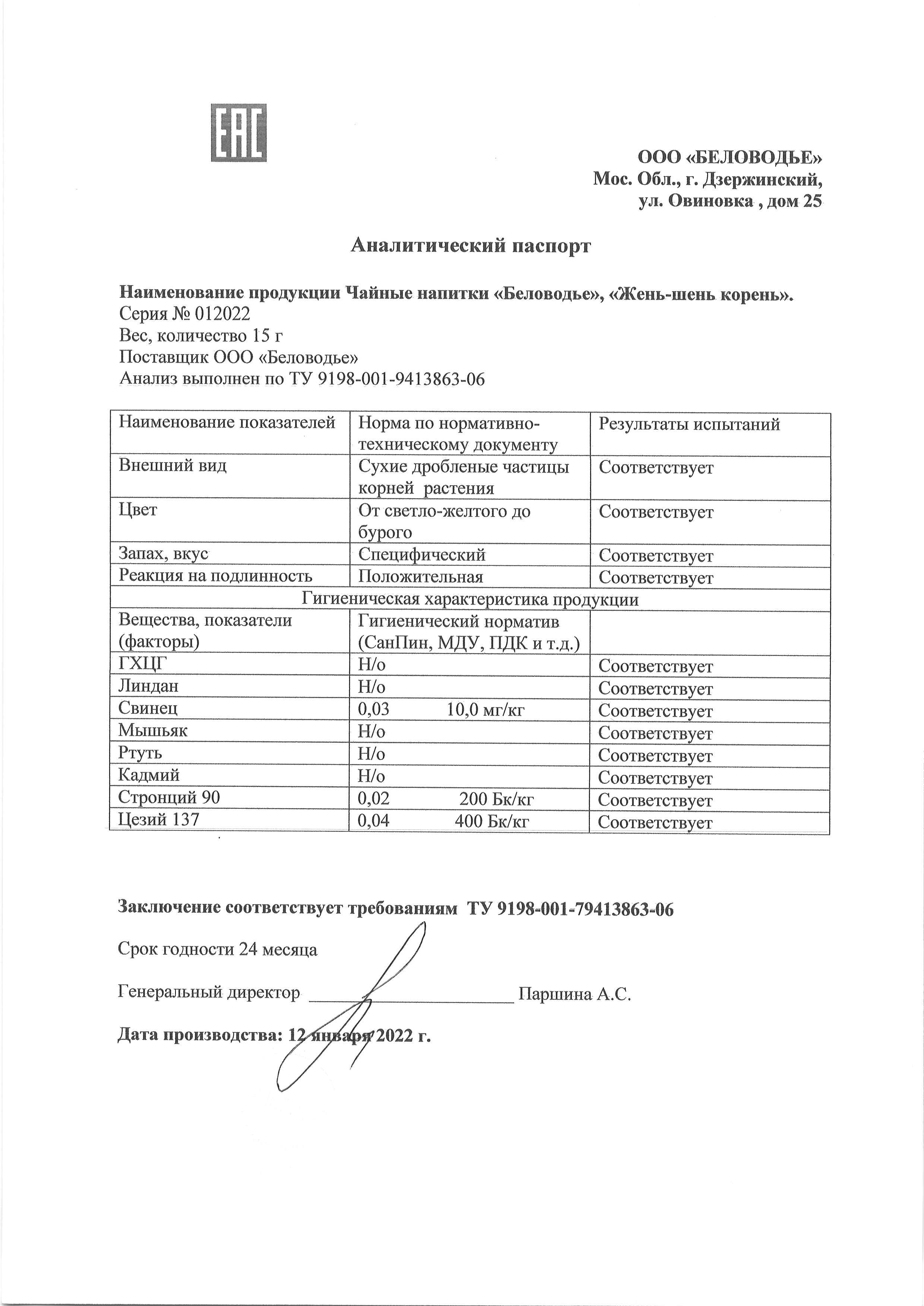 Паспорт №012022